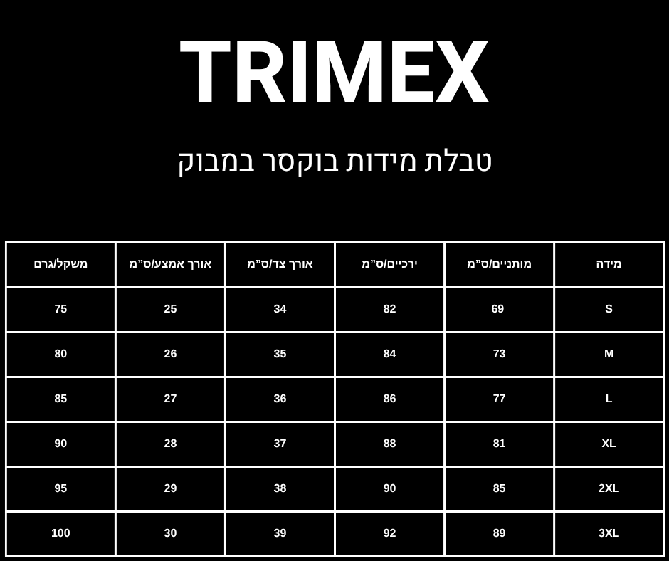 4 בוקסרים של TRIMEX (עשויים מבמבוק)