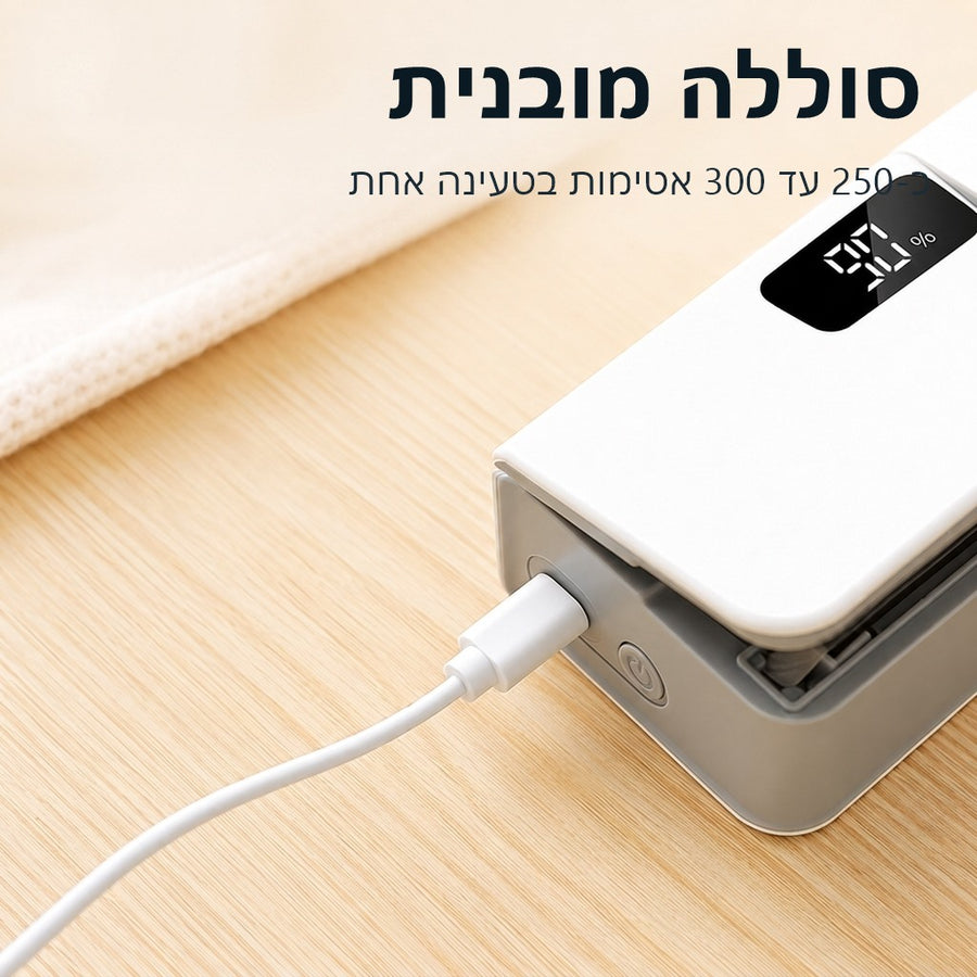 סוללה מובנית, כ-250 עד 300 אטימות בטעינה אחת